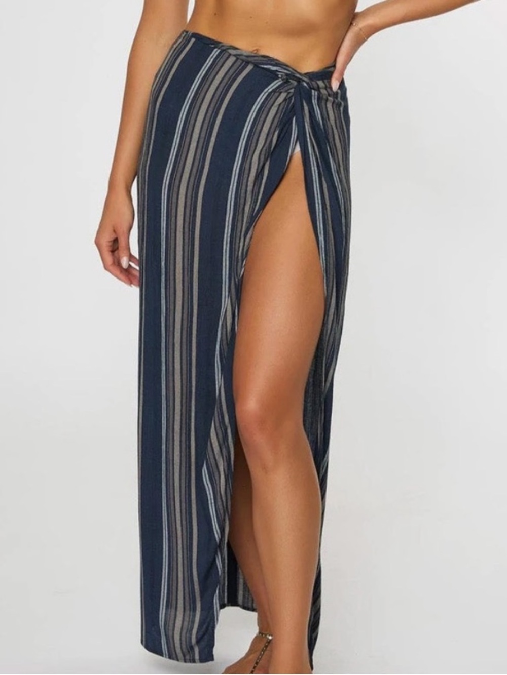 O'Neill Hanalei Stripe Swimsuit Coverup Skirt in Slate Blue NWT Size Large